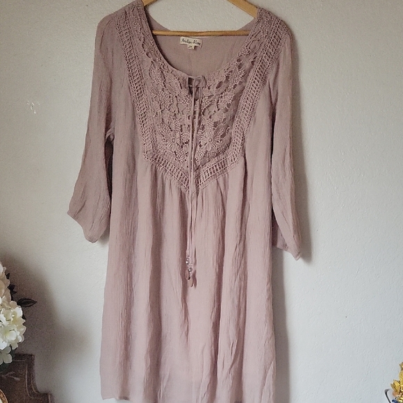 Indigo Rose Boho Crochet Tunic  Dress Size 2X - Picture 3 of 11